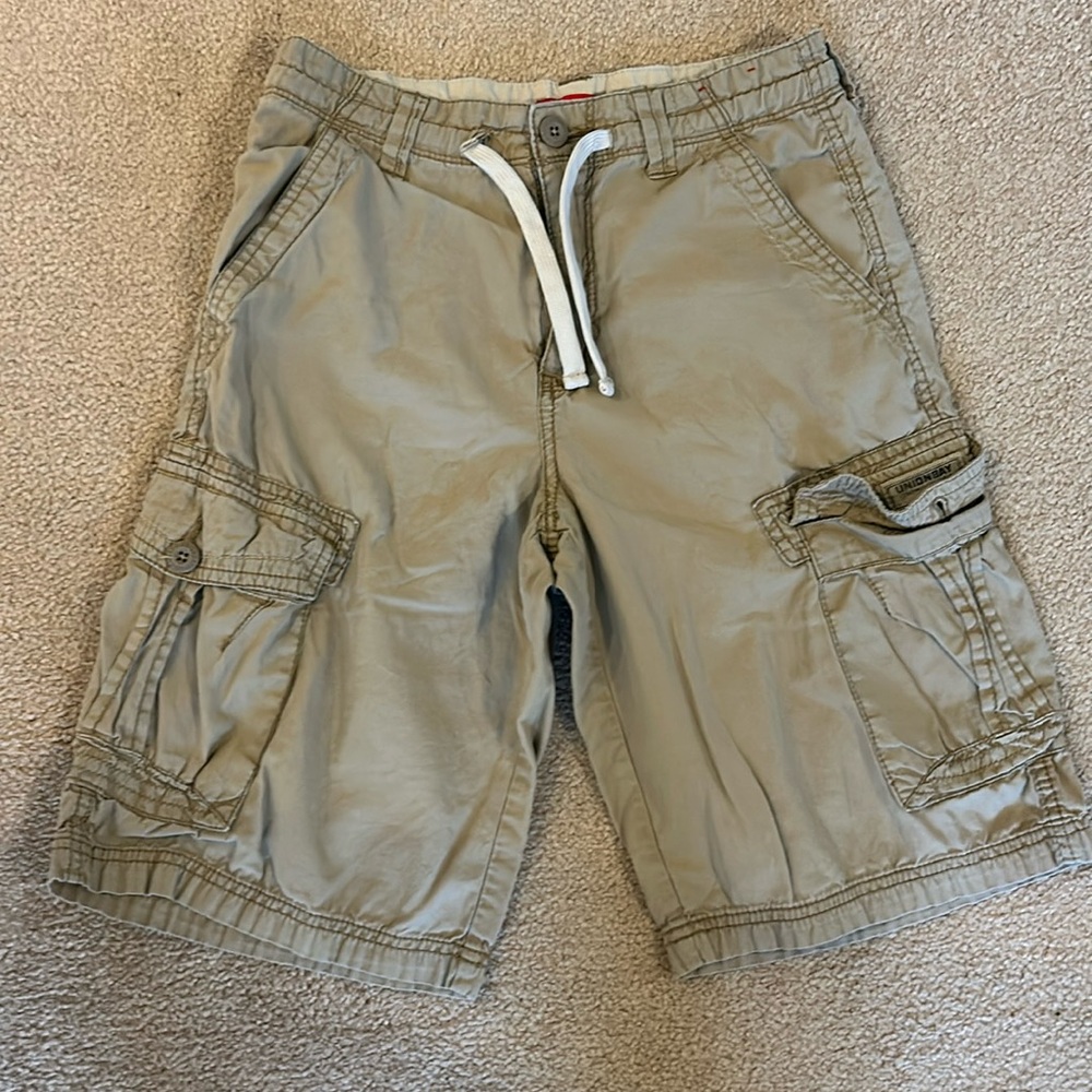 Boys lightweight tan cargo shorts